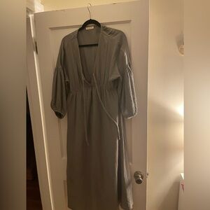 Neuflora Port Augusta midi dress in olive gray green/dark sage